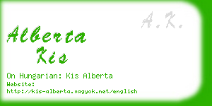 alberta kis business card